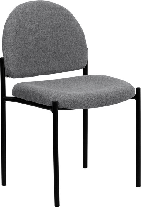 Flash Furniture Gray Fabric Comfortable Stackable Steel Side Chair
