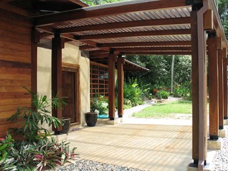 is this plastic nova roof over the pergola wood for