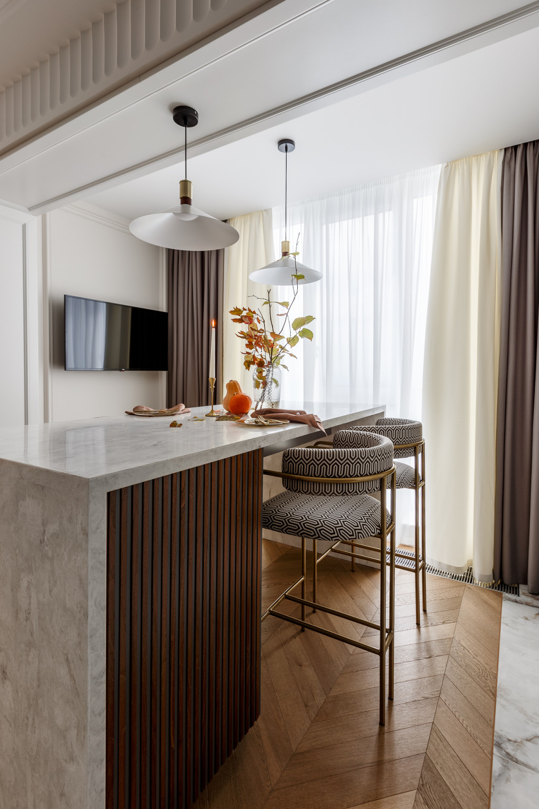 Реализованный дизайн проект квартиры в ЖК "Горный"