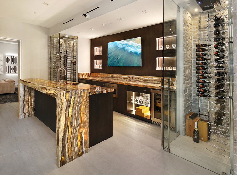 Inspiration for a contemporary home bar in Los Angeles.