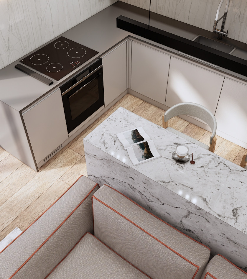 Визуализации Кухни-Гостиной в ЖК Magnifika