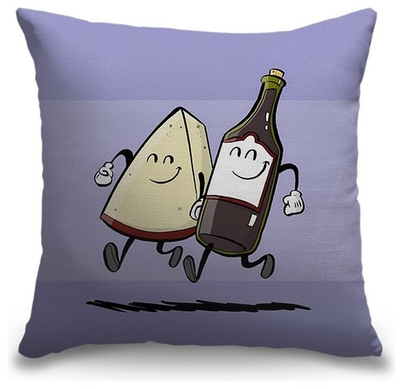 "Cheese and Wine II - Food Pairings" Outdoor Pillow 18"x18"