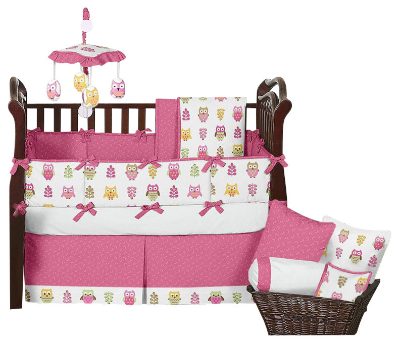 Happy Owl 9-Piece Baby Crib Bedding Set by Sweet Jojo Designs