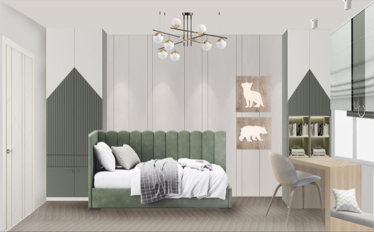 Визуализация детской комнаты и кухни