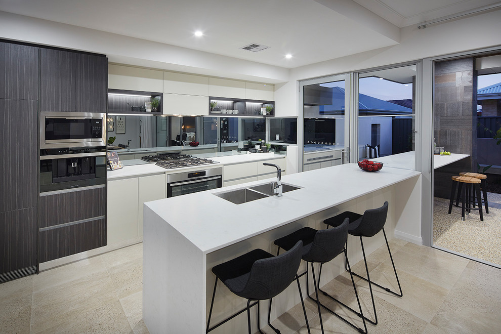 Contemporary kitchen in Perth.