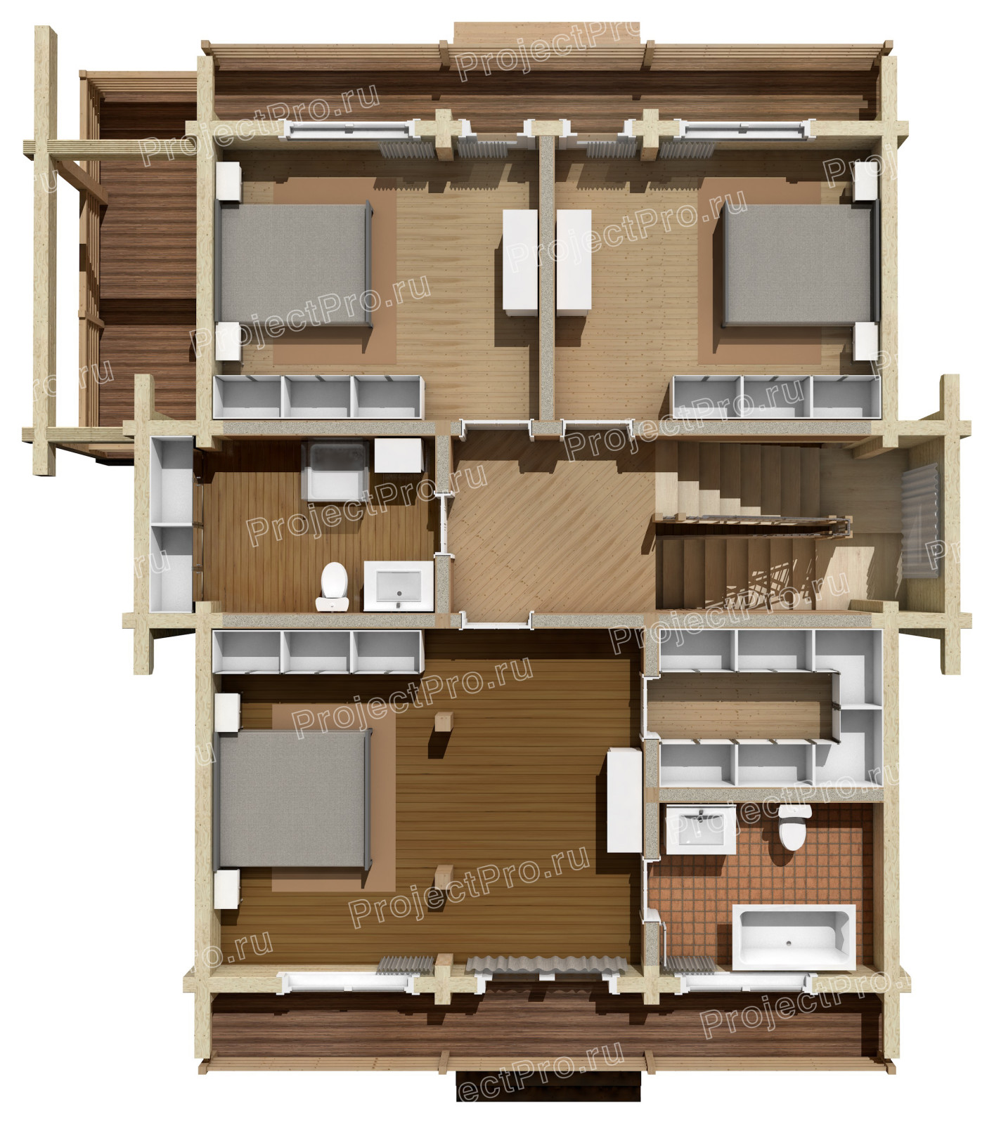 Проект дома из клееного бруса. Серия Smart. А-010