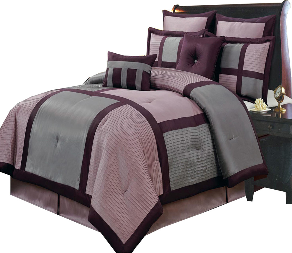 100 Microfiber 8Piece Luxury Comforter Set Contemporary