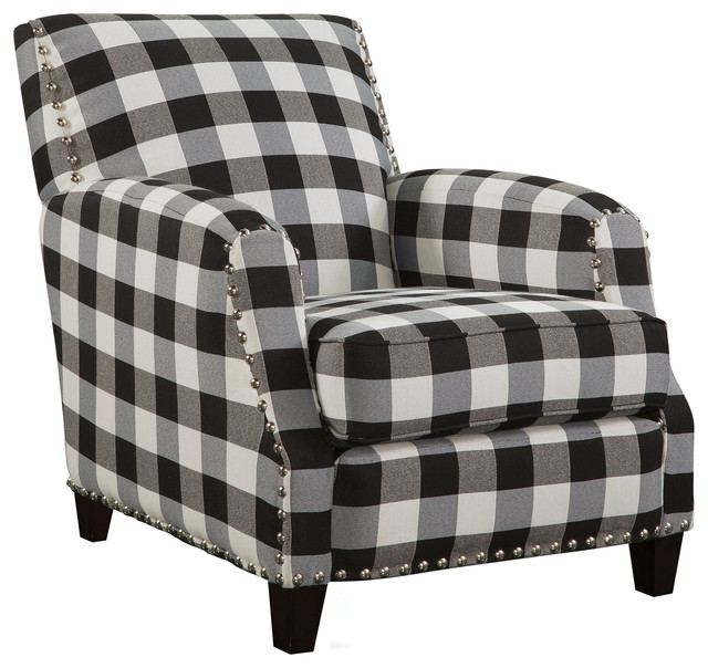 Hollis Black and White Plaid Chair Armchairs And Accent
