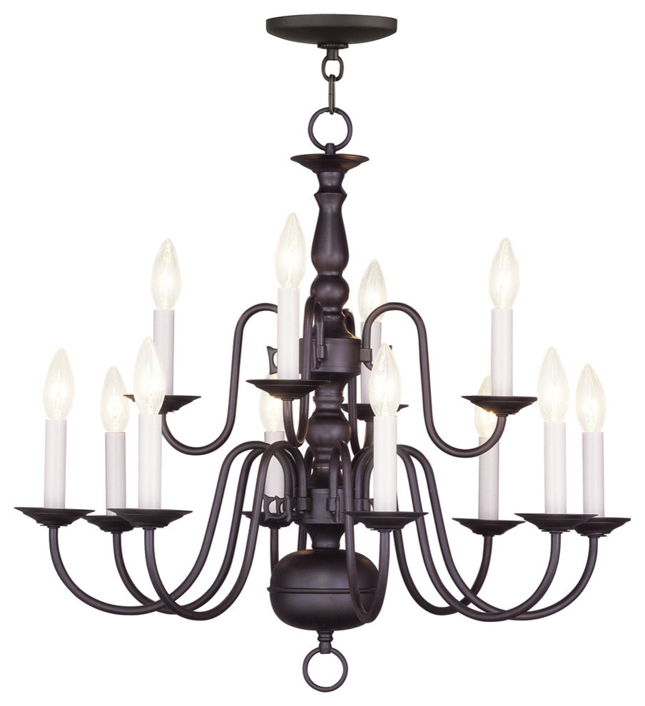 Williamsburgh Chandelier, Antique Brass and Bronze