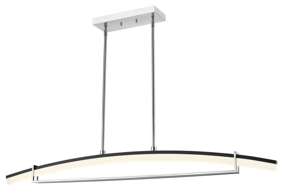 Arc 1 Light Chandelier in Chrome - Modern - Kitchen Island Lighting - by  Lamporia | Houzz