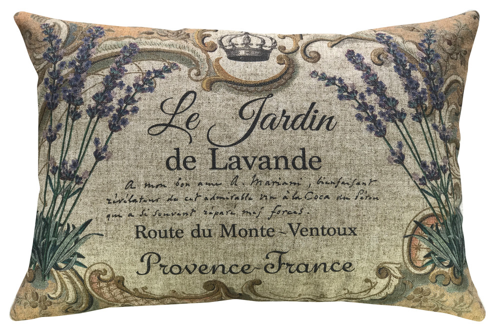 Lavander Linen Pillow, 18"x12"