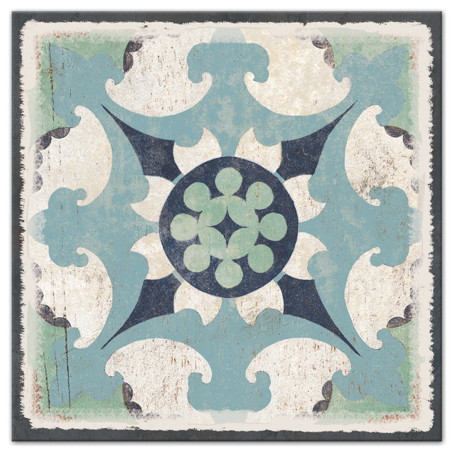 Blue Moroccan Tile Wall Art, 24x24 Contemporary Prints And Posters