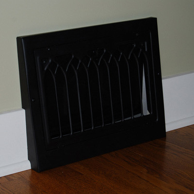 Vintage Black Cathedral Style Baseboard Register Registers Grilles Vintage Black Cathedral Style Baseboard Register