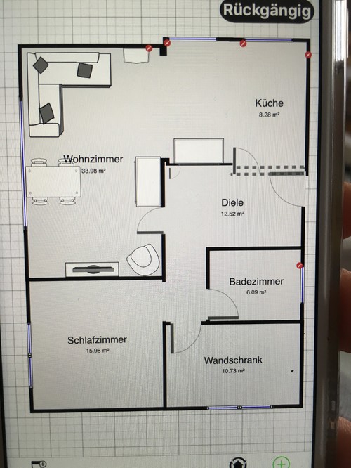 Wohnzimmer esszimmer küche in einem