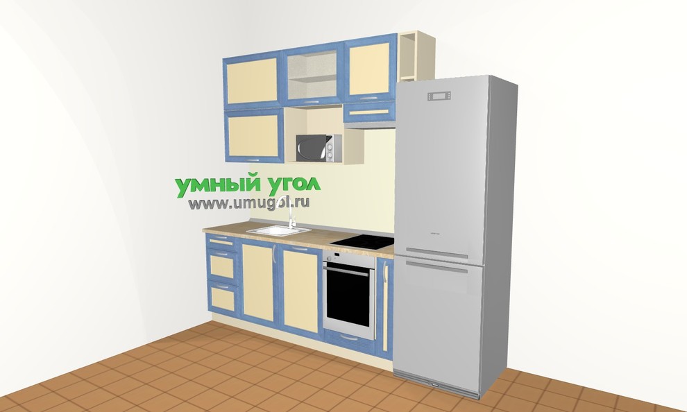 Маленькая прямая кухня для семейной пары