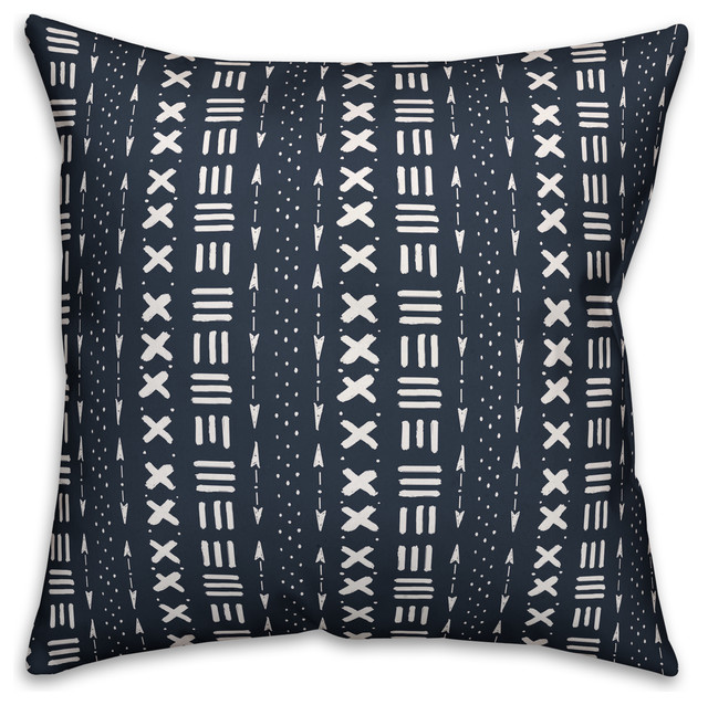 blue mudcloth pillow