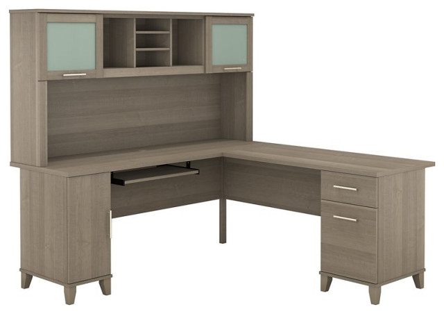 Bush Furniture Somerset 72W L Desk with Hutch