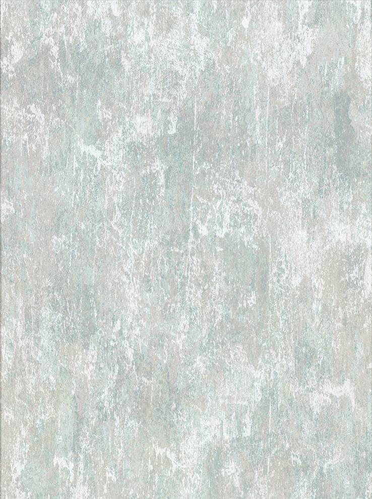 Bovary Teal Distressed Texture Wallpaper Sample - Contemporary ...