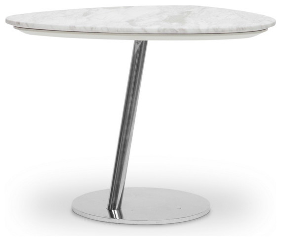 Herrera White Marble Modern End Table