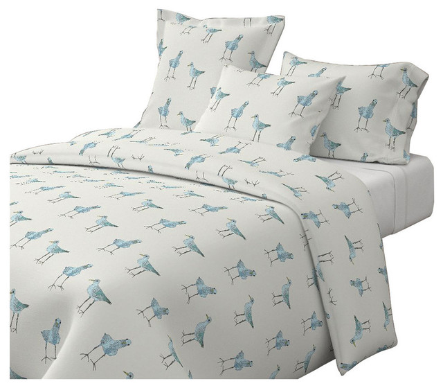 Two Blue Birds Cotton Duvet Cover