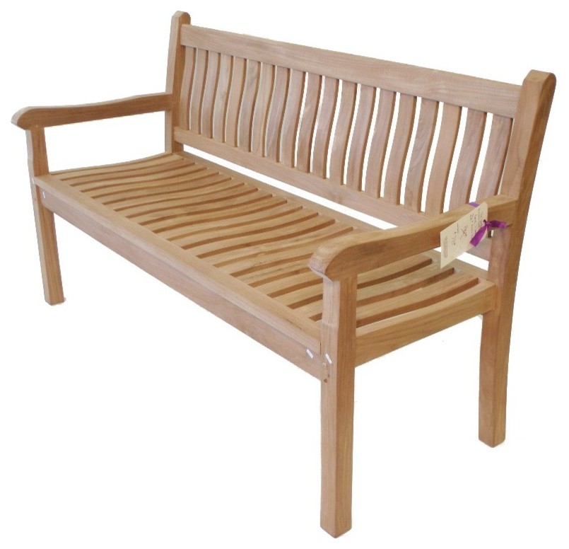 Grade A Teak, Windsor 3 Seater Bench, 60" - Craftsman - Outdoor Benches ...