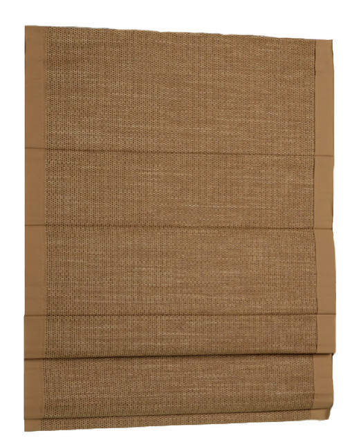 Hampton Woven Cane Paper Thermal Backed Cordless Roman Shade, Wheat