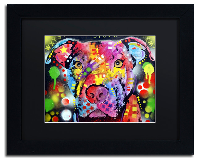 Dean Russo 'The Brooklyn Pit Bull' Framed Art, 11"x14" Traditional