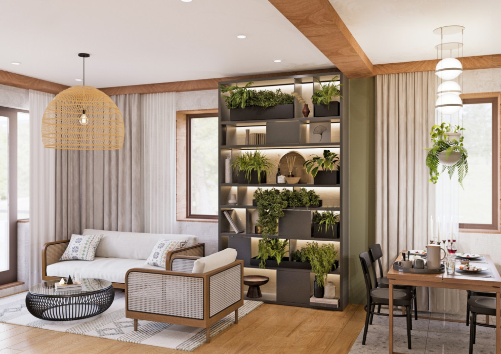 Кухня гостиная в стиле Эко