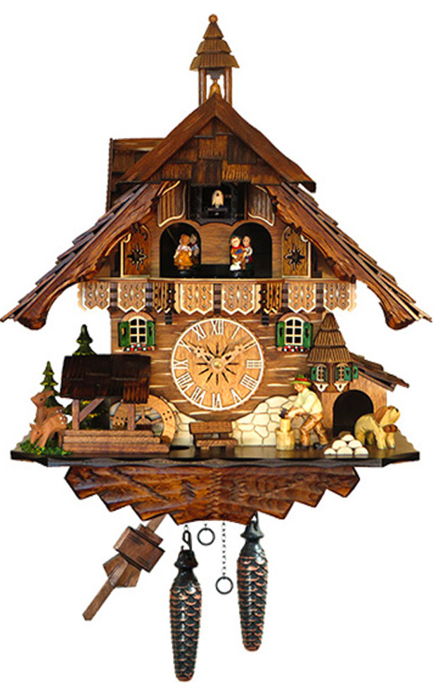 Engstler BatteryOperated Cuckoo Clock Full Size Rustic Cuckoo
