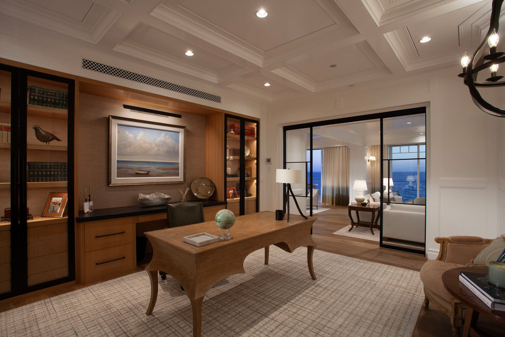 Home office - coastal home office idea in Orange County