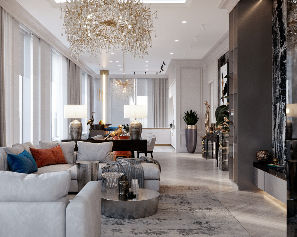 Кухня гостиная в пентхаусе