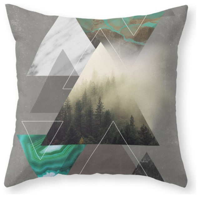 Triangles Symphony Couch Throw Pillow - Cover (16  x 16 ) with pillow insert - I