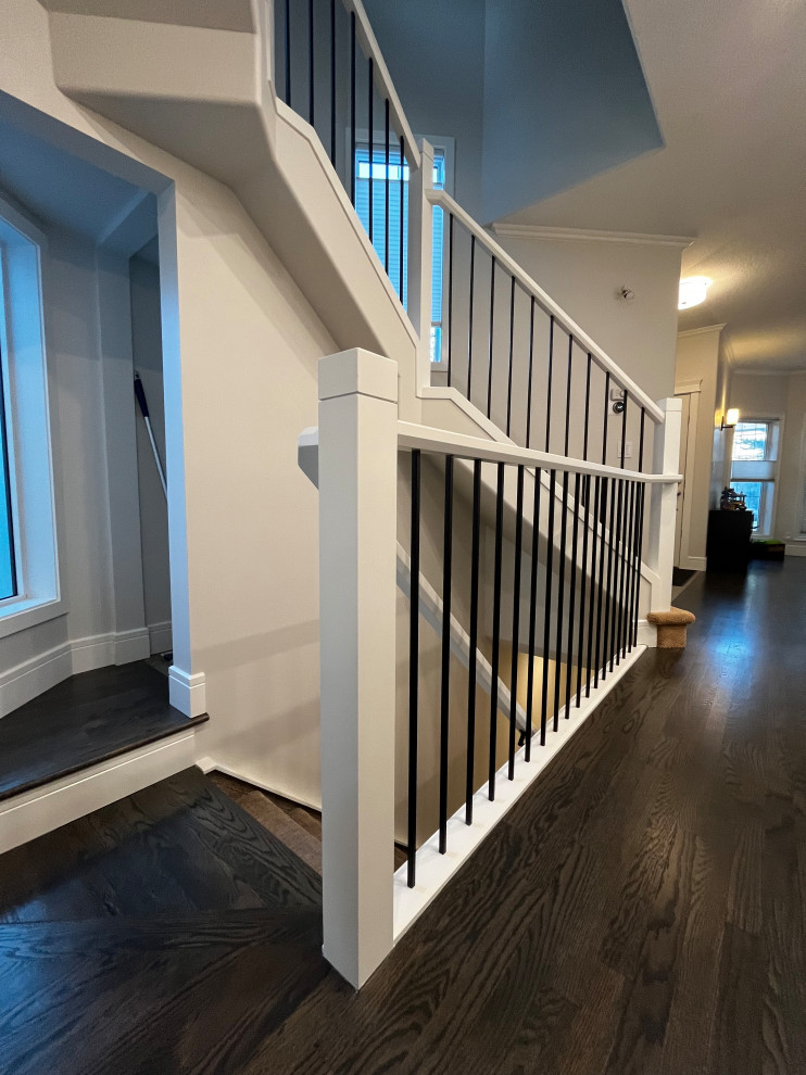 Inspiration for a transitional home design remodel in Calgary