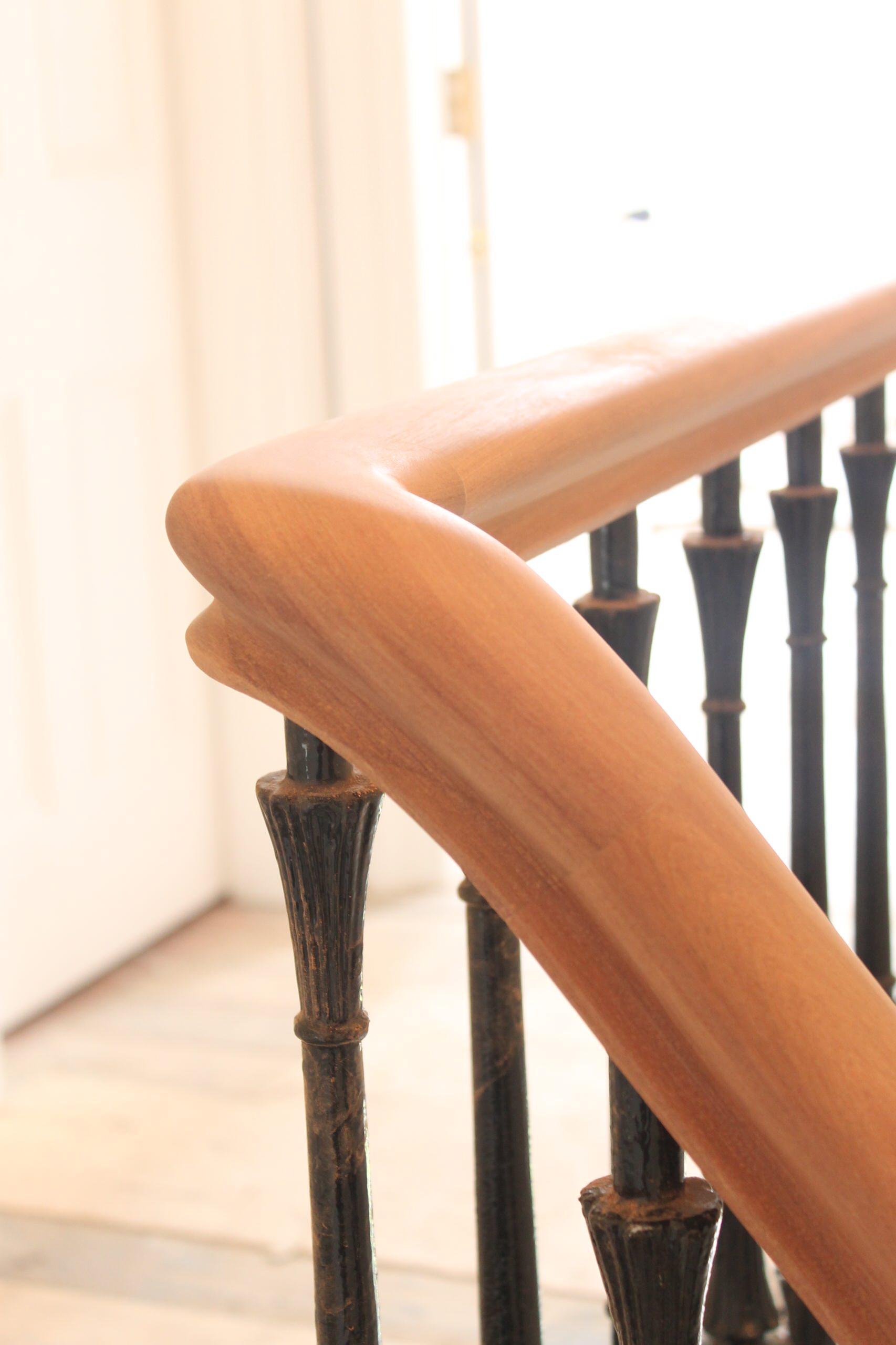 Curved handrail in Bonnington Terrace Edinburgh