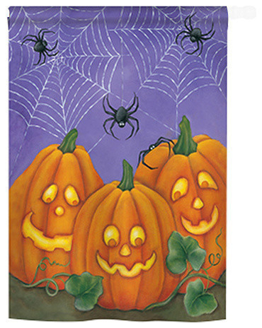 Halloween 3 Pumpkins 2-Sided Vertical Impression House Flag