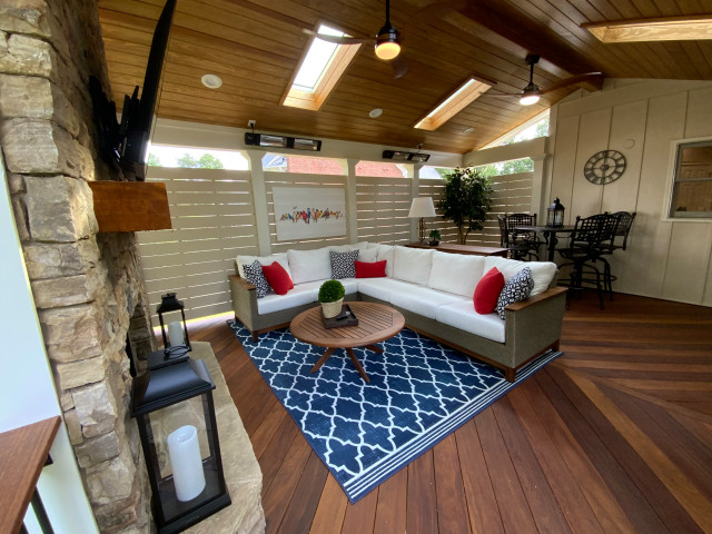 Open Porch with Fireplace in Suwanee, GA veranda