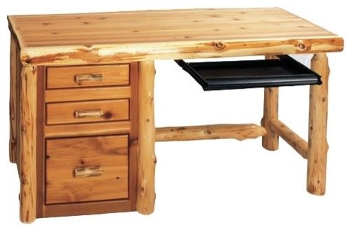 Cedar File Desk w Keyboard Slide, Right