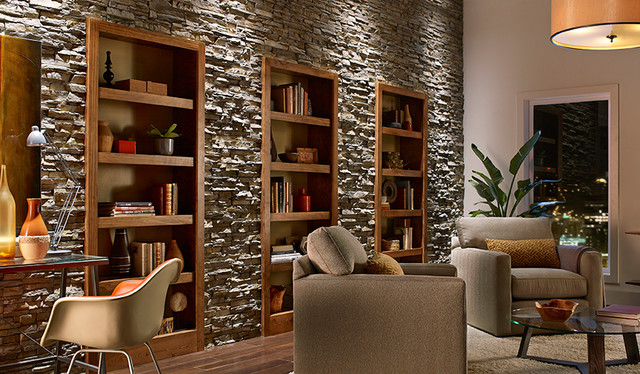Stone Interiors & Exteriors rustic-living-room