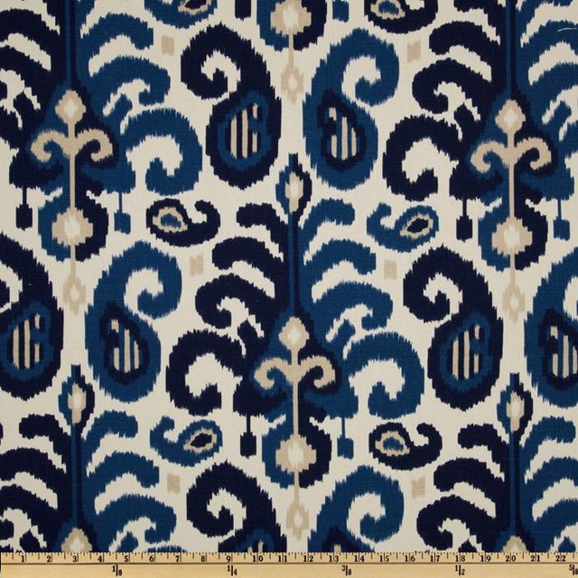 Suburban Rasul Ikat Fabric, Blue