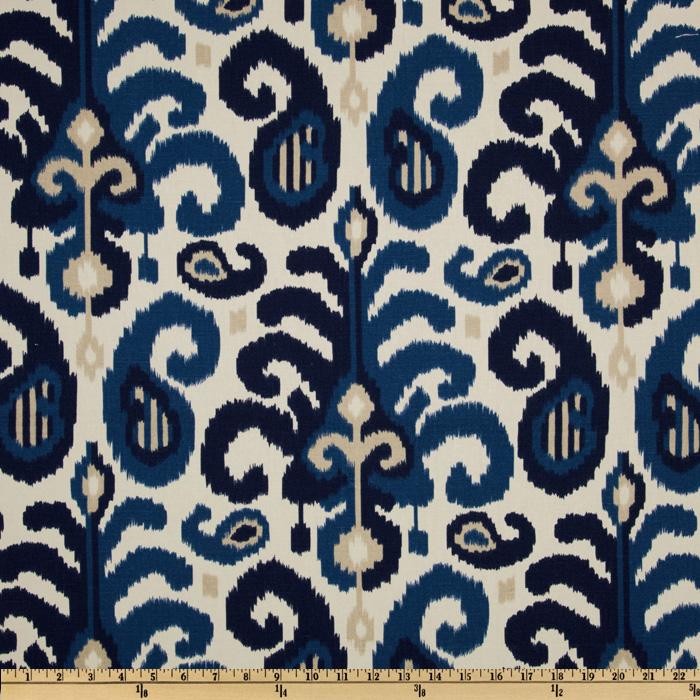 Suburban Rasul Ikat Fabric, Blue