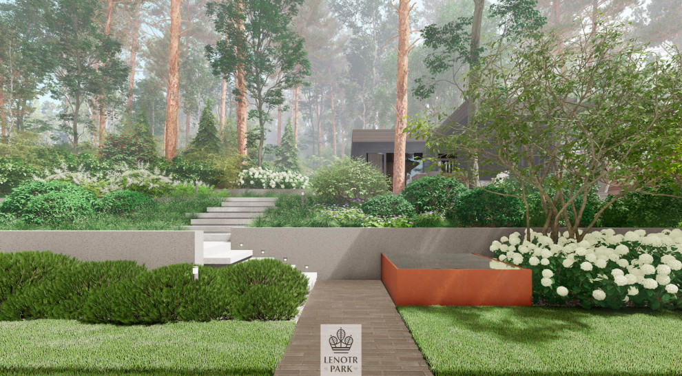 Сад на склоне в КП Подмосковные просторы