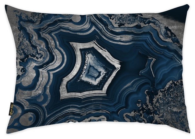 Oliver Gal "Dreaming About You Geode" Pillow, Navy, 14x20"
