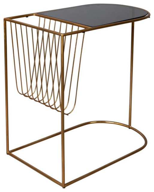 Black Magazine Holder End Table Dutchbone Eileen Contemporary