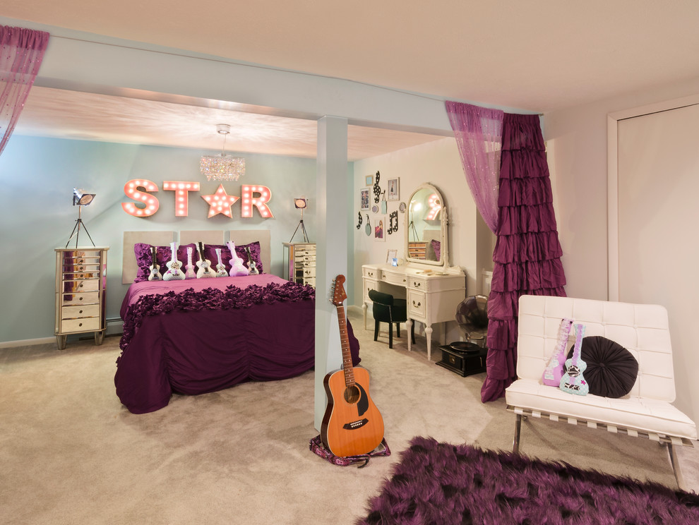 Design ideas for a transitional teen room in Cleveland.