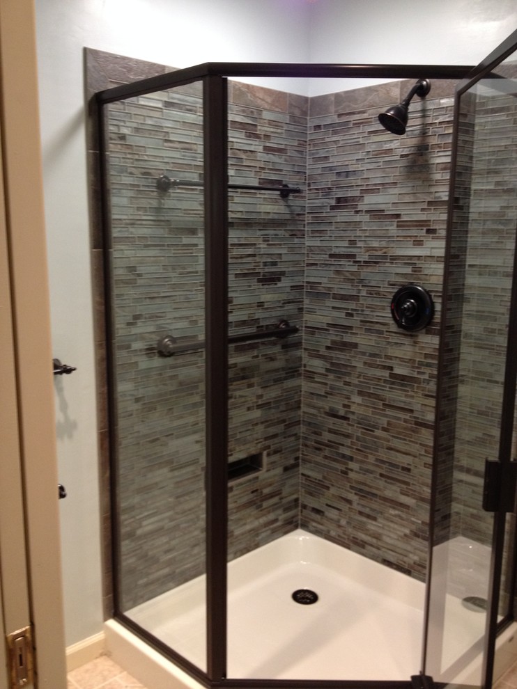 tiled neo angle shower Transitional Other by Lowes of Carlisle