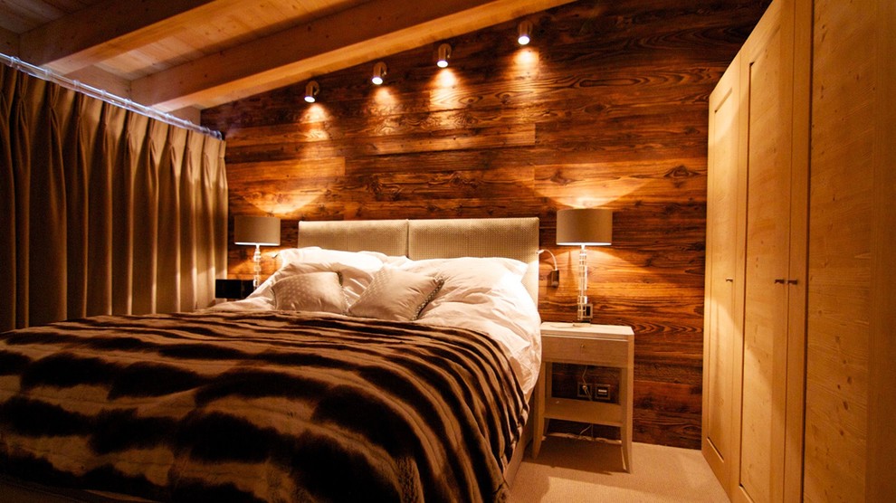 This is an example of a scandinavian bedroom in Sussex.
