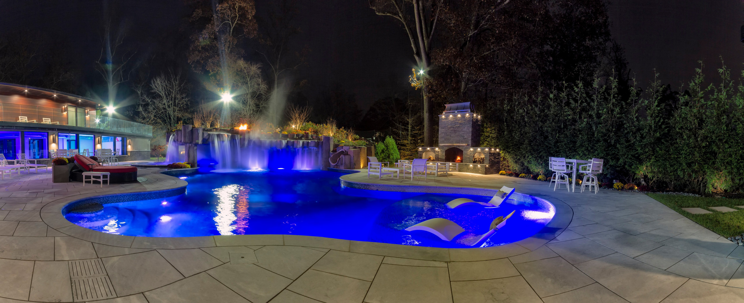 Backyard patio and lighting