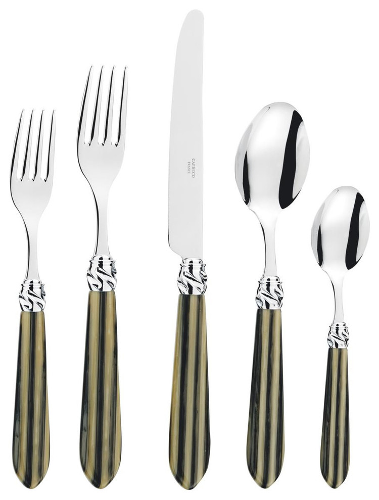 Capdeco Diana Stone 5 Piece Flatware Set Contemporary Flatware And