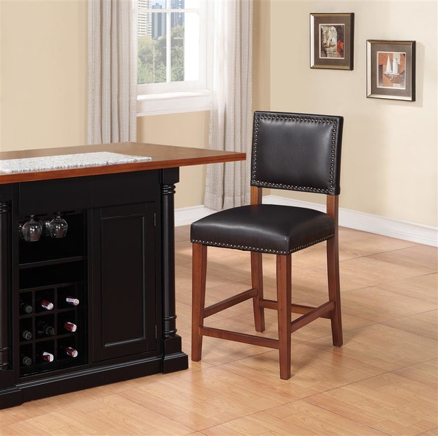 Brook Counter Stool Black, 19W X 22D X 39.5H, Sapele - Transitional ...