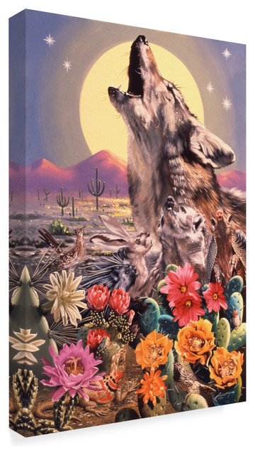 "Coyote" by D. Rusty Rust, Canvas Art, 16"x24" - Rustic - Prints And ...